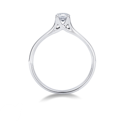 Bague solitaire 4 griffes en or blanc 18k avec diamant 0,30 ct