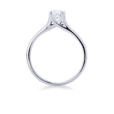 Bague diamant solitaire élégante en or blanc 18k ct. 0,40