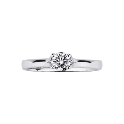 Bague diamant solitaire élégante en or blanc 18k ct. 0,40