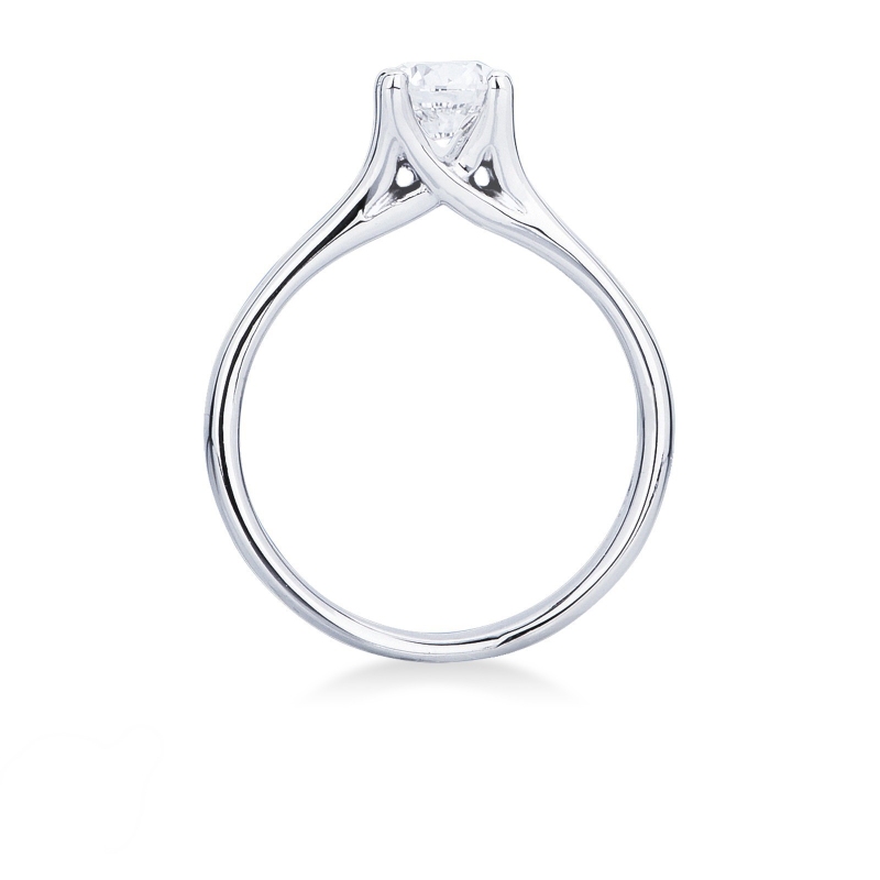 Bague Solitaire en Or Blanc 18k avec Diamant 0,70 ct