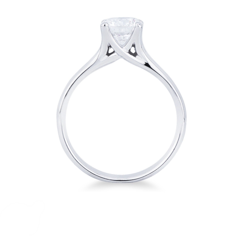 Bague solitaire en or blanc 18 carats avec diamant 1.00 ct Bague solitaire en or blanc 18 carats avec diamant 1.00 ct