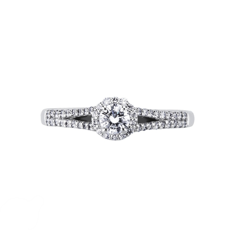 Bague solitaire avec diamant central 0.20 ct  Bague solitaire avec diamant central 0.20 ct