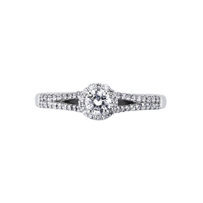 Bague solitaire avec diamant central 0.20 ct 