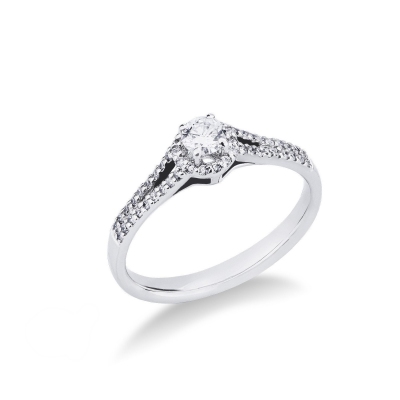 Bague solitaire avec diamant central 0.20 ct 
