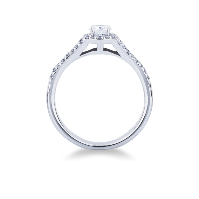 Bague solitaire avec diamant central 0.30 ct 