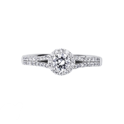 Bague solitaire avec diamant central 0.30 ct 