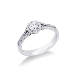 Bague solitaire avec diamant central 0.30 ct