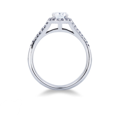 Bague solitaire avec diamant central 0.50 ct