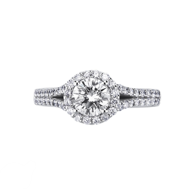 Bague solitaire avec diamant central 0.70 ct  Bague solitaire avec diamant central 0.70 ct