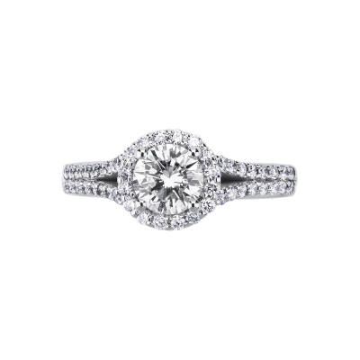 Bague solitaire avec diamant central 0.70 ct 
