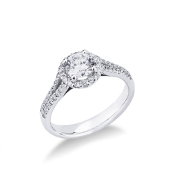 Bague solitaire avec diamant central 0.70 ct