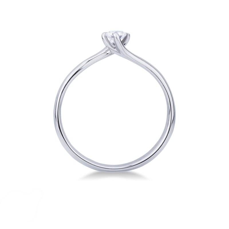 Bague Diamant Solitaire en Or Blanc 18k ct. 0,15