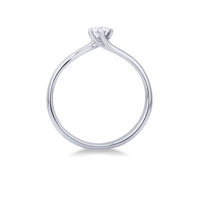 Bague Diamant Solitaire en Or Blanc 18k ct. 0,15