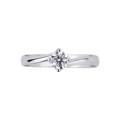 Bague Solitaire 4 Griffes avec Diamant 0,40 ct