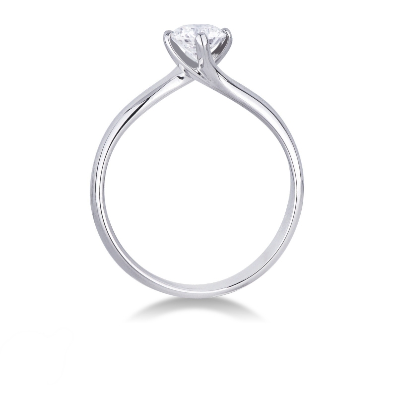 Bague de fiançailles solitaire en or blanc 18 carats avec diamant 0.50 ct