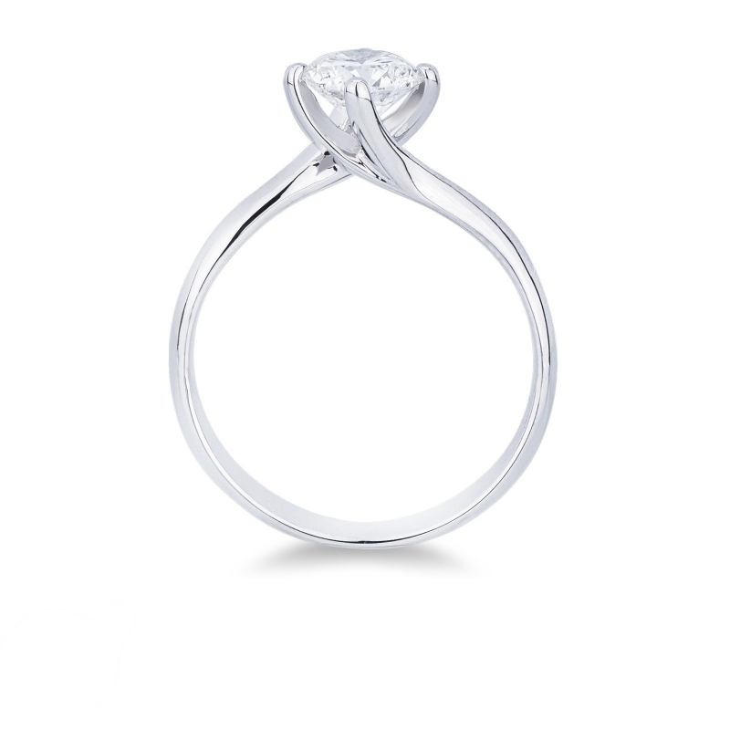 Bague solitaire en or blanc 18 carats avec diamant ct. 1.00 Bague solitaire en or blanc 18 carats avec diamant ct. 1.00