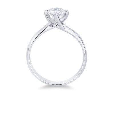 Bague solitaire en or blanc 18 carats avec diamant ct. 1.00