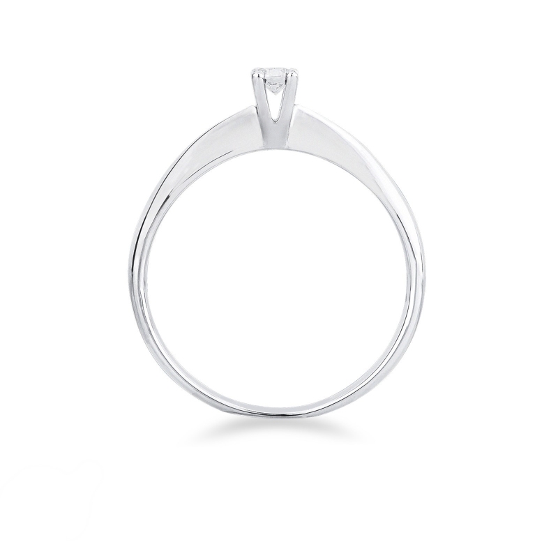 Bague solitaire diamant 0,10 ct or blanc 18k