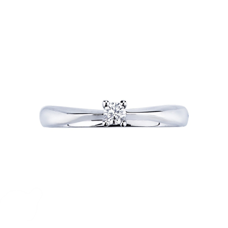 Bague solitaire diamant 0,10 ct or blanc 18k