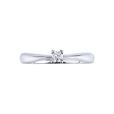 Bague solitaire diamant 0,10 ct or blanc 18k
