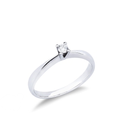 Bague solitaire diamant 0,10 ct or blanc 18k