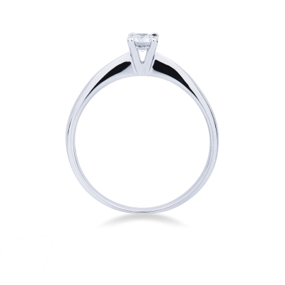 Bague en Or Blanc 18k avec Diamant 0,15 ct