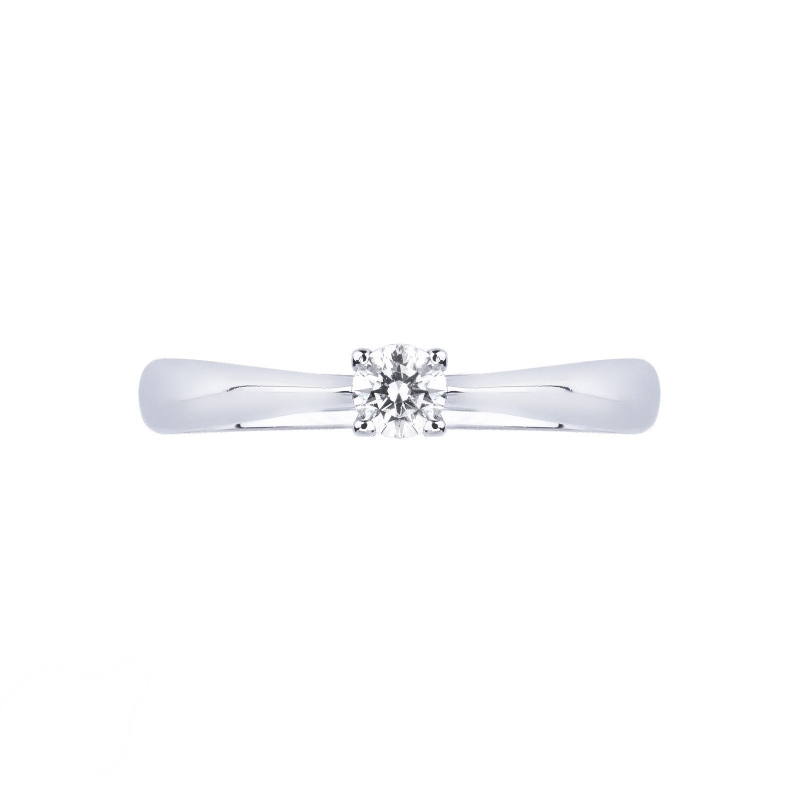 Bague en Or Blanc 18k avec Diamant 0,15 ct