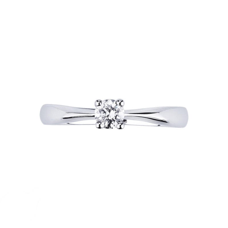 Bague Solitaire Diamant 0,25 ct en Or Blanc 18k