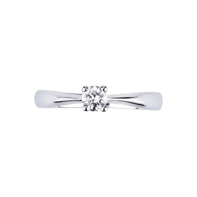 Bague Solitaire Diamant 0,25 ct en Or Blanc 18k