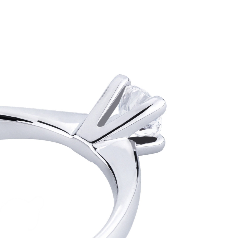 Bague Solitaire 4 Griffes en Or Blanc 18k avec Diamant 0,40 ct