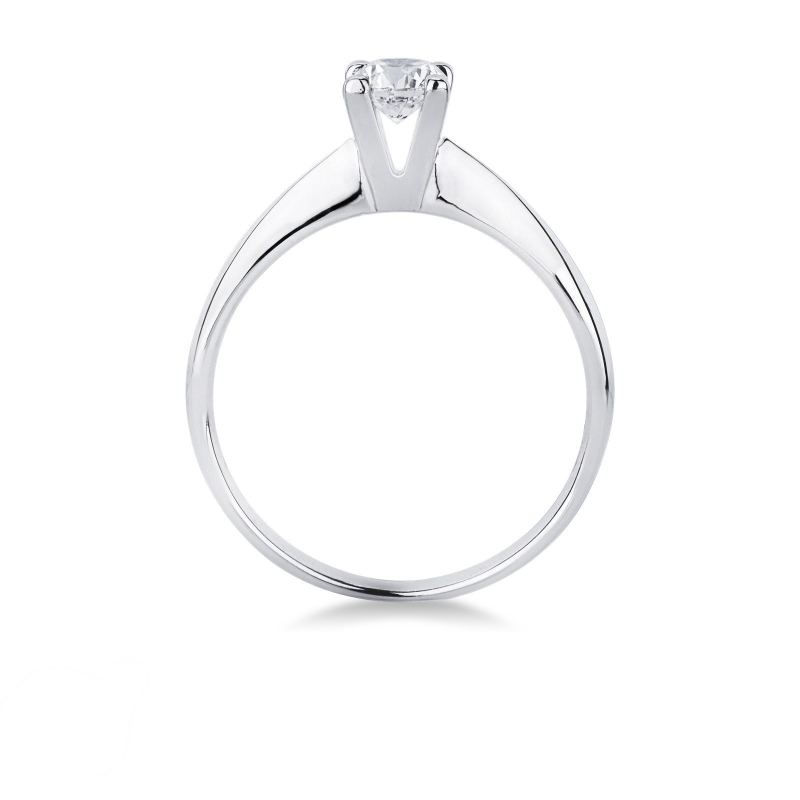 Bague Solitaire 4 Griffes en Or Blanc 18k avec Diamant 0,40 ct