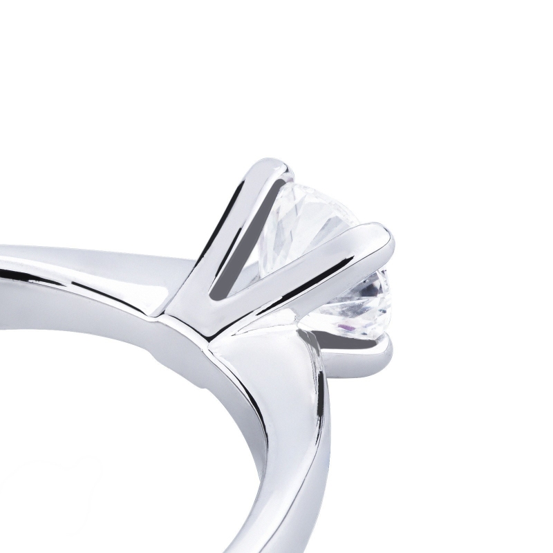 Bague Solitaire Or Blanc 18k avec Diamant Brillant