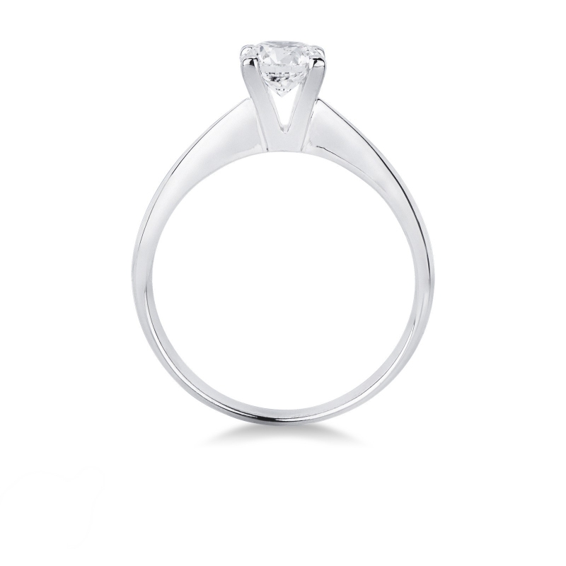 Bague Solitaire Or Blanc 18k avec Diamant Brillant