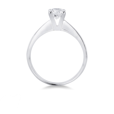 Bague Solitaire Or Blanc 18k avec Diamant Brillant