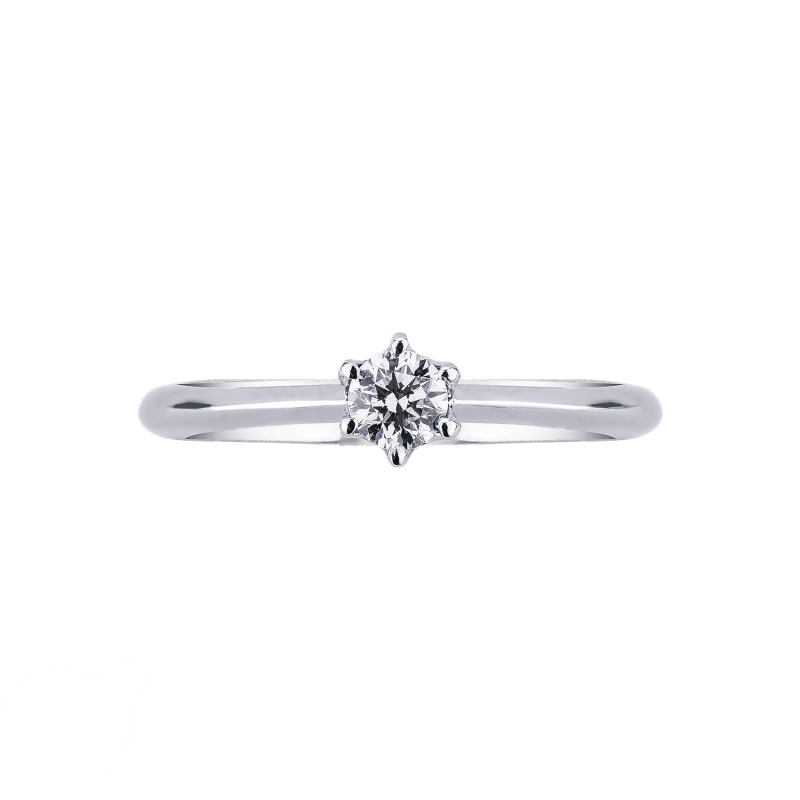 Solitaire bague en or blanc 18k avec diamant 0.20 ct Solitaire bague en or blanc 18k avec diamant 0.20 ct
