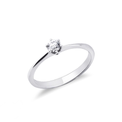 Bague de fiançailles or blanc 18k diamant 0.25 ct
