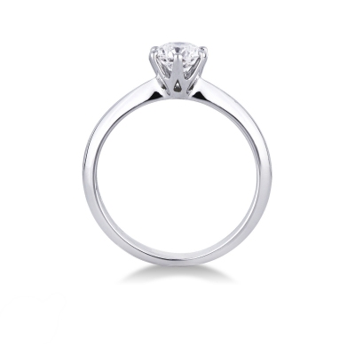 Bague diamant solitaire 0.70 ct et or blanc 18k