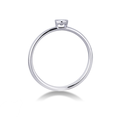 Solitaire or blanc 18k avec diamant 0.10 ct