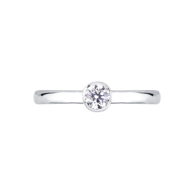 Bague en or 18k et diamant rond  0.40 ct