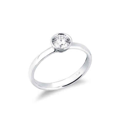 Solitaire en or blanc 750 avec diamant  0.50 ct