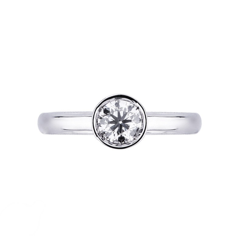 Solitaire en or blanc 18k diamant brillant 0.70 ct Solitaire en or blanc 18k diamant brillant 0.70 ct