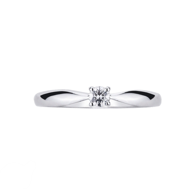 Solitaire à 4 griffes en or 18k avec diamant 0.15 ct Solitaire à 4 griffes en or 18k avec diamant 0.15 ct