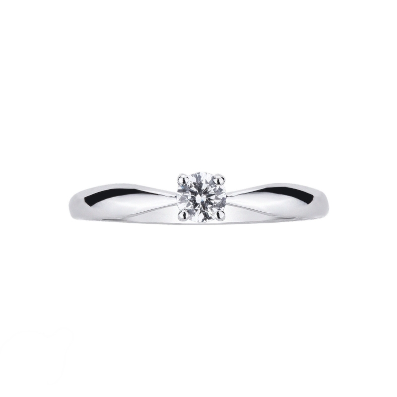 Bague solitaire avec diamant 0.20 ct  en or blanc 18k Bague solitaire avec diamant 0.20 ct  en or blanc 18k