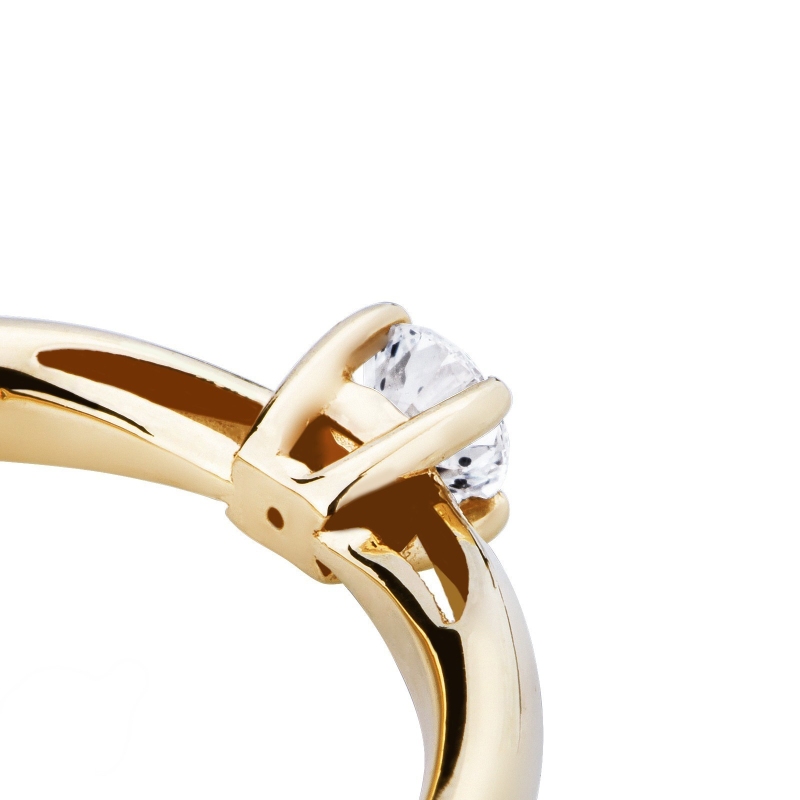Bague solitaire diamant or jaune 18k ct 0.20