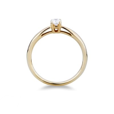 Bague solitaire diamant or jaune 18k ct 0.20