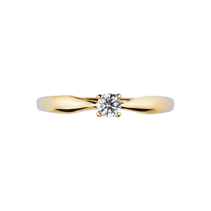 Bague solitaire diamant or jaune 18k ct 0.20