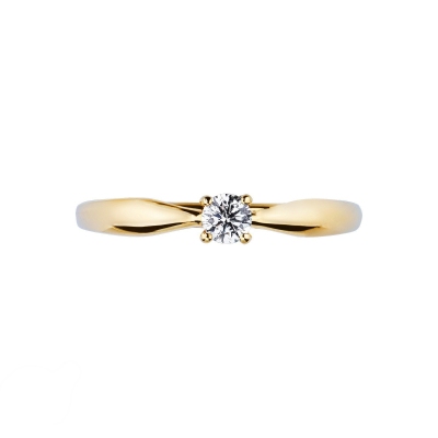 Bague solitaire diamant or jaune 18k ct 0.20