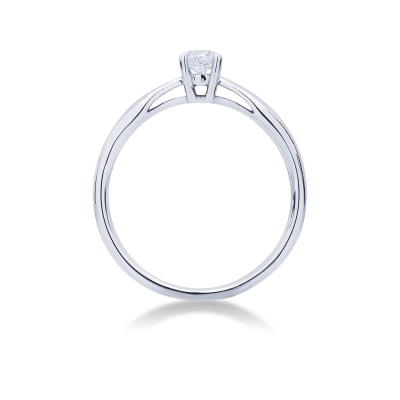 Bague or blanc solitaire diamant 0.25 ct