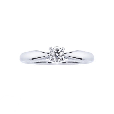 Bague or blanc solitaire diamant 0.25 ct