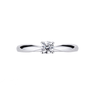 Bague solitaire diamant 0,30 ct or blanc 18k